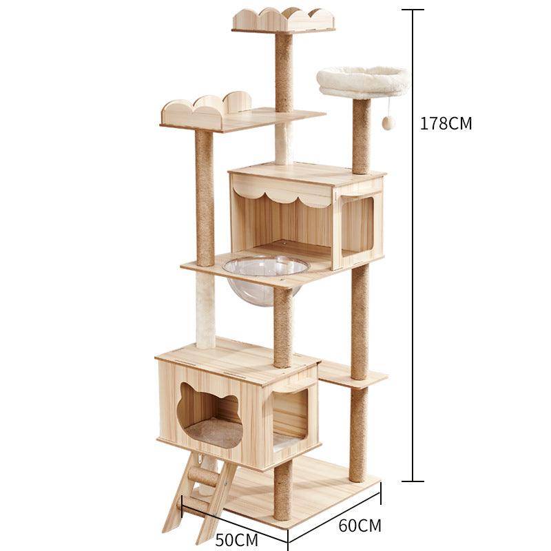 Space Capsule Cat Crawl Nest With Scratching Board - Wooden Pet Toy And Supplies