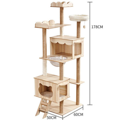 Space Capsule Cat Crawl Nest With Scratching Board - Wooden Pet Toy And Supplies
