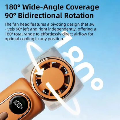Mini Portable Handheld Clip Fan, Multifunctional Fan, Cordless Handheld Fan, Rechargeable Personal Fan, 3-In-1 Rechargeable 3000mah Battery, 5 Speeds, 180° Adjustable Airflow, USB Charging Cooling, Ideal for Travel & Office