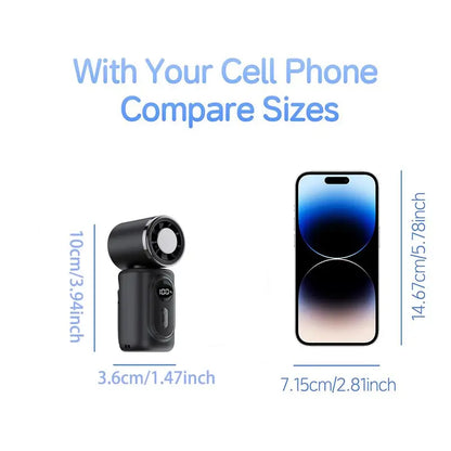 Mini Portable Handheld Clip Fan, Multifunctional Fan, Cordless Handheld Fan, Rechargeable Personal Fan, 3-In-1 Rechargeable 3000mah Battery, 5 Speeds, 180° Adjustable Airflow, USB Charging Cooling, Ideal for Travel & Office