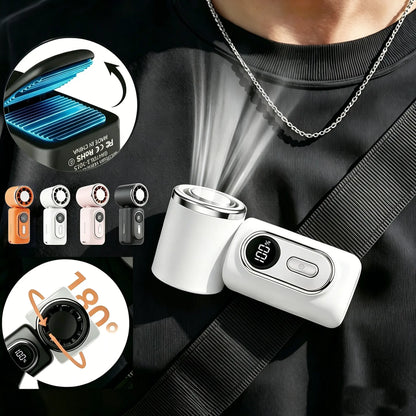 Mini Portable Handheld Clip Fan, Multifunctional Fan, Cordless Handheld Fan, Rechargeable Personal Fan, 3-In-1 Rechargeable 3000mah Battery, 5 Speeds, 180° Adjustable Airflow, USB Charging Cooling, Ideal for Travel & Office