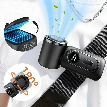 Mini Portable Handheld Clip Fan, Multifunctional Fan, Cordless Handheld Fan, Rechargeable Personal Fan, 3-In-1 Rechargeable 3000mah Battery, 5 Speeds, 180° Adjustable Airflow, USB Charging Cooling, Ideal for Travel & Office