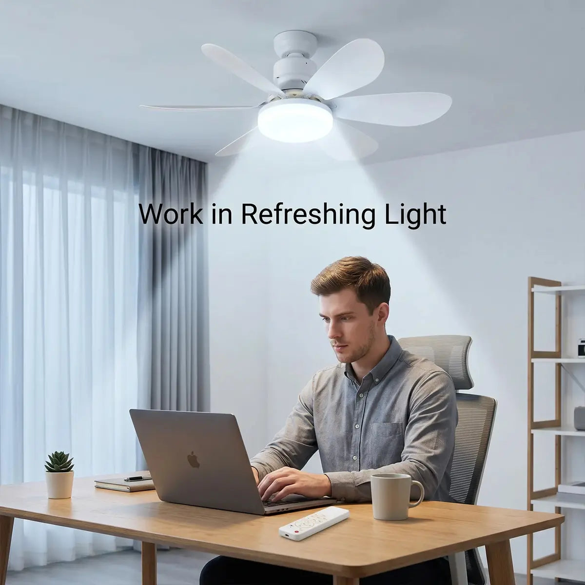 Modern Dimmable E27 LED Fan Light – Ceiling Fan Lamp with Adjustable Lighting for Bedroom, Living Room & Home Use