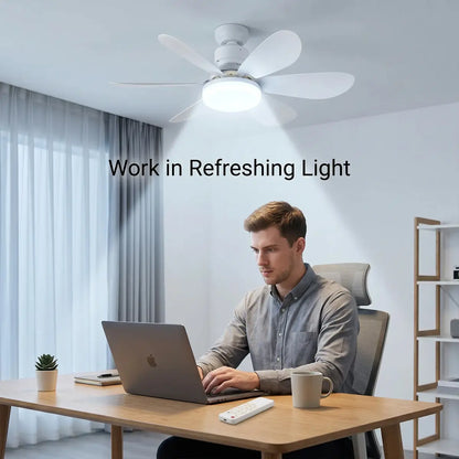 Modern Dimmable E27 LED Fan Light – Ceiling Fan Lamp with Adjustable Lighting for Bedroom, Living Room & Home Use