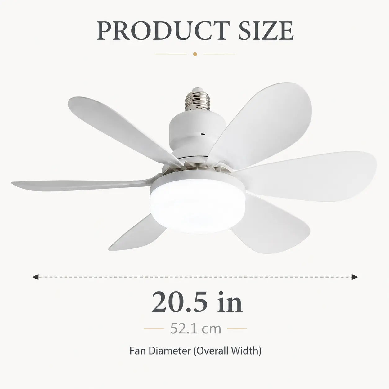 Modern Dimmable E27 LED Fan Light – Ceiling Fan Lamp with Adjustable Lighting for Bedroom, Living Room & Home Use