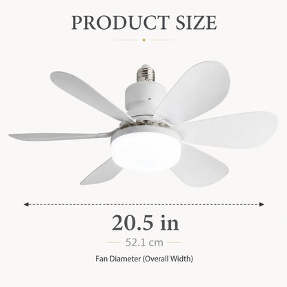 Modern Dimmable E27 LED Fan Light – Ceiling Fan Lamp with Adjustable Lighting for Bedroom, Living Room & Home Use