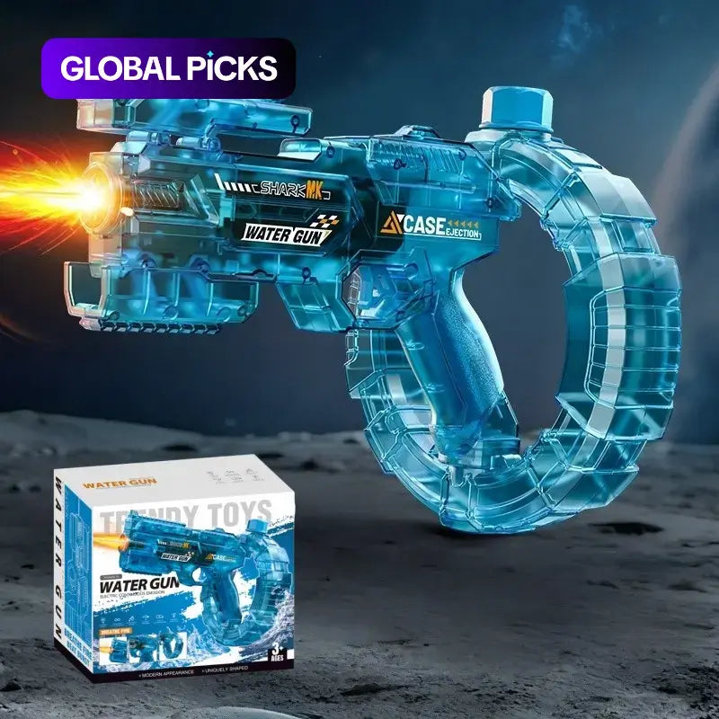 Electric Water Gun with Light Effects, Automatic Continuous Fire Splash Toy for Adults and Kids, Summer Beach & Pool Party Sprayer, Lithium Battery Included, Electric Water Blaster #GLOBAL PICKS