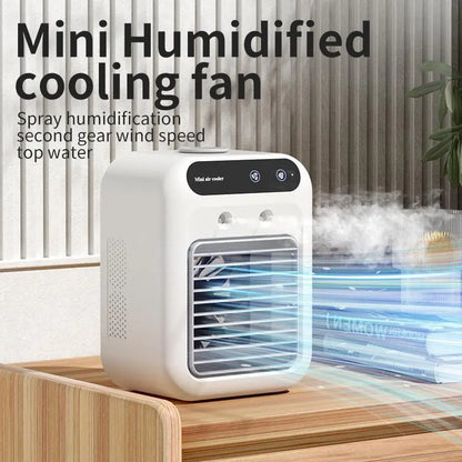 【Summer Survivals】BougeRV Portable Air Cooler Fan 3 in 1 Rechargeable Fan with 2 Mist Speeds and Powerful Wind, Mini Multifunctional Cooling Fan for Bedroom, Office, Camping, Product dimensions: 16.4 * 11.4 * 21.4 CM