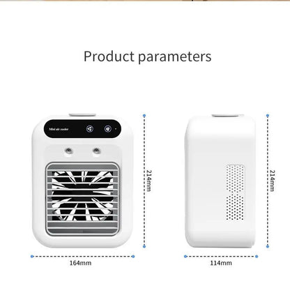 【Summer Survivals】BougeRV Portable Air Cooler Fan 3 in 1 Rechargeable Fan with 2 Mist Speeds and Powerful Wind, Mini Multifunctional Cooling Fan for Bedroom, Office, Camping, Product dimensions: 16.4 * 11.4 * 21.4 CM