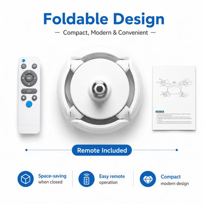Ceiling Fan Light with Remote Control, 19.69 Inch Screw in LED Fan Light, E26/E27 Base Foldable Ceiling Fan with 4 Fan Heads, Quiet Airflow & Bright Lighting, Easy Installation for Bedroom, Living Room, Kitchen, Office, Dorm, Small Room Use