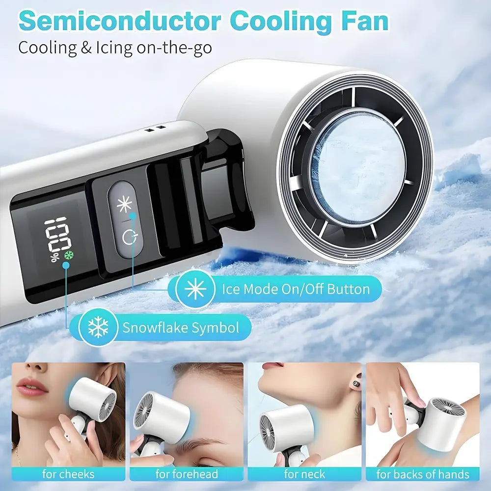 Turbo Cooling Handheld Fan with 4000mAh Battery, 199 Adjustable Speeds, 3-in-1 Portable Design for Beach, Travel & Outdoor Activities