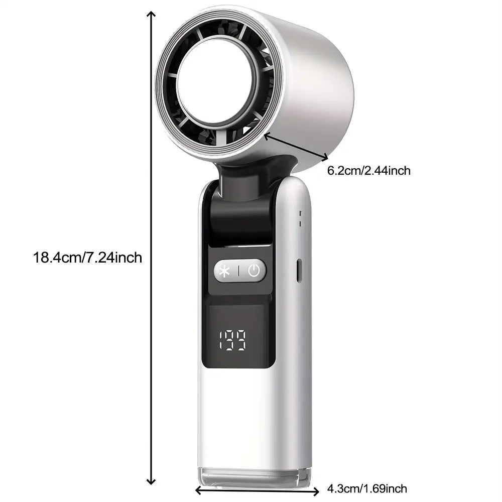 Turbo Cooling Handheld Fan with 4000mAh Battery, 199 Adjustable Speeds, 3-in-1 Portable Design for Beach, Travel & Outdoor Activities