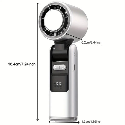 Turbo Cooling Handheld Fan with 4000mAh Battery, 199 Adjustable Speeds, 3-in-1 Portable Design for Beach, Travel & Outdoor Activities