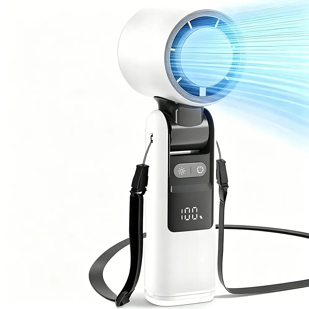 Turbo Cooling Handheld Fan with 4000mAh Battery, 199 Adjustable Speeds, 3-in-1 Portable Design for Beach, Travel & Outdoor Activities