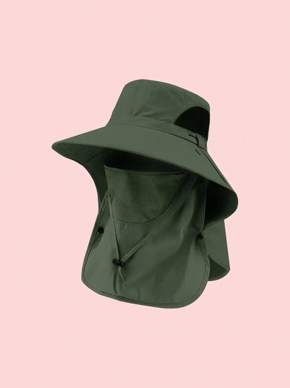 Men's UV Protection Wide-Brim Bucket Hat, Adjustable Outdoor Sun Hat, Summer Hat, Sunscreen Hat for Hiking, Climbing & Fishing