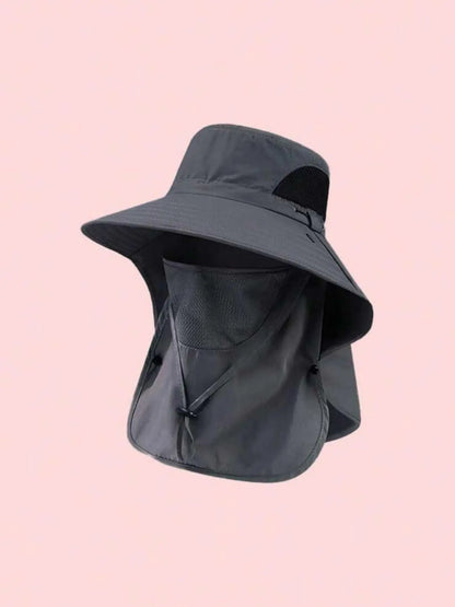 Men's UV Protection Wide-Brim Bucket Hat, Adjustable Outdoor Sun Hat, Summer Hat, Sunscreen Hat for Hiking, Climbing & Fishing