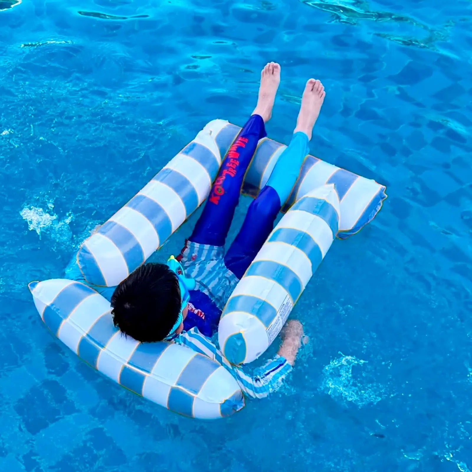 Inflatable Pool Float Chair Lounge for Adults Floating,Stripe Pattern Float Hammock for Pool Party Summer Water Fun