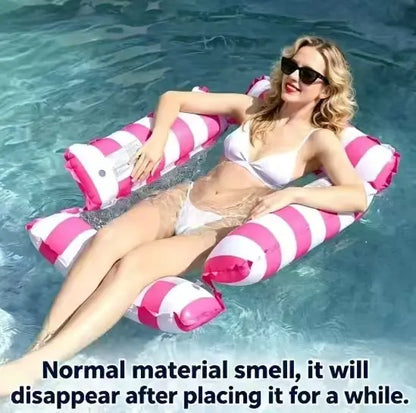 Inflatable Pool Float Chair Lounge for Adults Floating,Stripe Pattern Float Hammock for Pool Party Summer Water Fun