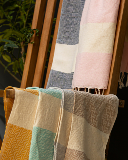DIAMANT Hammam Towel, Beach Towel, Pestemal - Beige