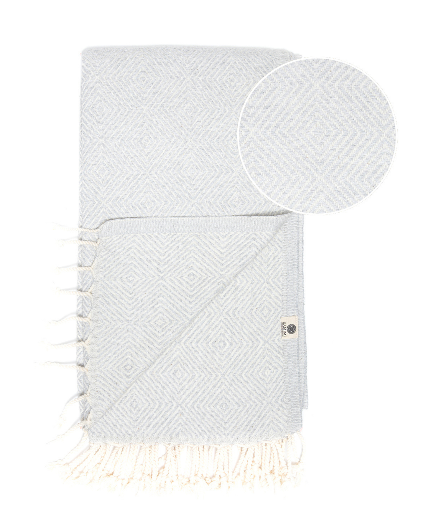 CRYSTAL Beach Towel, Turkish Hammam Towel, Spa & Sauna Towel - Grey