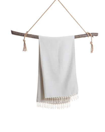 CRYSTAL Beach Towel, Turkish Hammam Towel, Spa & Sauna Towel - Grey