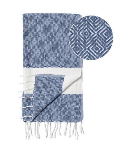 DIAMANT Hammam Towel, Beach Towel, Pestemal - Blue
