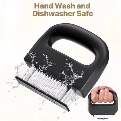 304 Stainless Steel 48-Blade Meat Tenderizer, Non-Slip Handle with Auto-Retraction, Quickly Cuts Tendons and Shortens Cooking Time, Works for Steak Lamb Chops Chicken Breast, Kitchen Essential