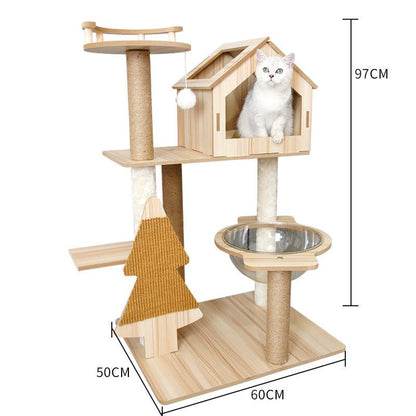Space Capsule Cat Crawl Nest With Scratching Board - Wooden Pet Toy And Supplies