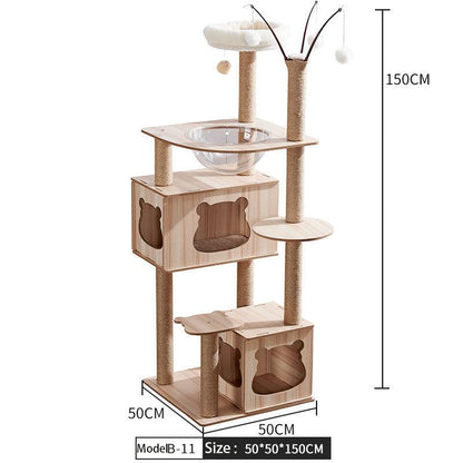 Space Capsule Cat Crawl Nest With Scratching Board - Wooden Pet Toy And Supplies